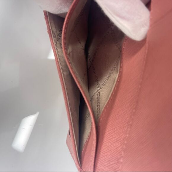 Michael Kors Women's Pebble Leather Trifold Wallet Rose - Picture 7 of 8